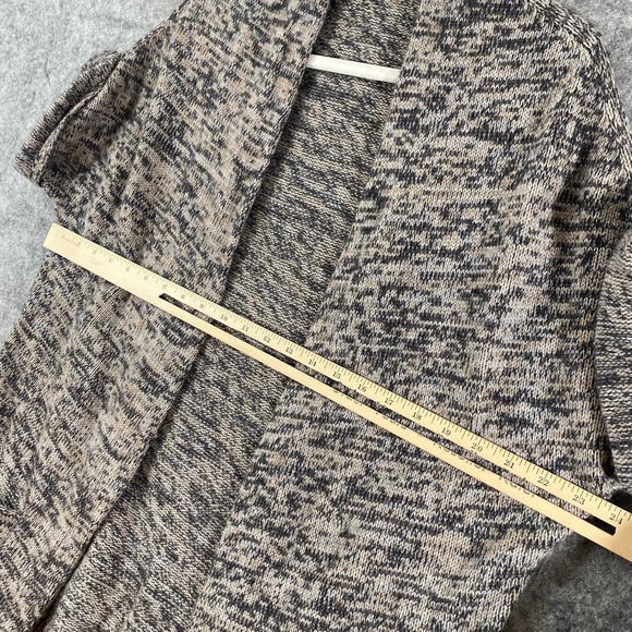 360 Cashmere Cardigan Small Tan Knit Short Sleeve Cuffed Open Front - Picture 5 of 9